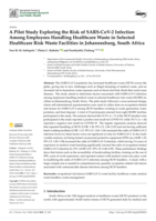 A pilot study exploring the risk of SARS-CoV-2 infection among employees handling healthcare waste in selected healthcare risk waste facilities in Johannesburg, South Africa