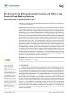 The Connectivity between content elements and SDGs in the South African banking industry