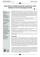 South African midwife specialists’ experiences in the utilisation of their knowledge and skills