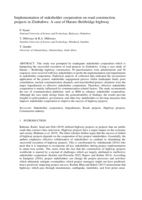 Implementation of stakeholder cooperation on road construction projects in Zimbabwe. A case of Harare-Beitbridge highway