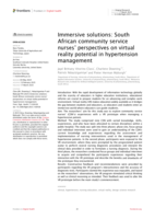 Immersive solutions: South African community service nurses' perspectives on virtual reality potential in hypertension management