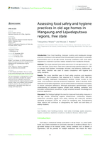 Assessing food safety and hygiene practices in old age homes in Mangaung and Lejweleputswa regions, free state