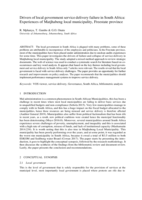 Drivers of local government service delivery failure in South Africa: Experiences of Matjhabeng local municipality, Freestate province
