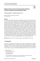 Digital economy and environmental quality of African countries: evidence from spatial Durbin model