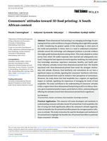 Consumers' attitudes toward 3D food printing: A South African context