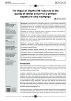 The impact of insufficient resources on the quality-of-service delivery at a primary healthcare clinic in Limpopo