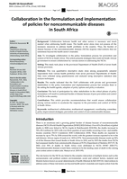 Collaboration in the formulation and implementation of policies for noncommunicable diseases in South Africa