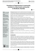 Prevalence of hypertension in community members in a low-income community in Windhoek, Namibia