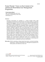 Foster parents’ views on the content of an adolescent risk-behaviour management programme