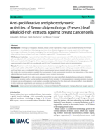 Anti-proliferative and photodynamic activities of Senna didymobotrya (Fresen.) leaf alkaloid-rich extracts against breast cancer cells