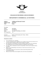 Auditing and Internal Control