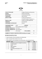 Costing and Estimating 1A / Financial Principles in Operation 1A