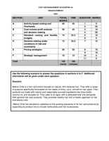 COST AND MANAGEMENT ACCOUNTING 3A