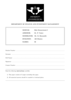 Risk Measurement I