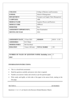 Logistics Process and Practices