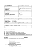 Transport and Policy and Legislation