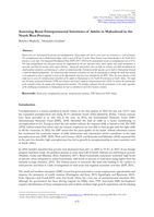 Assessing rural entrepreneurial intentions of adults in Mabaalstad in the North West province