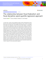 The relationship between fiscal federalism and fiscal discipline : panel quantile regression approach