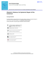 Obstetric violence: An epistemic repair of the construct
