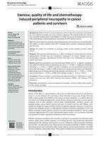 Exercise, quality of life and chemotherapy-induced peripheral neuropathy in cancer patients and survivors