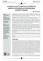 Frontline nurses’ adherence to COVID-19 policies in care delivery at a Johannesburg academic hospital