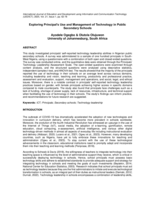 Exploring principal's use and management of technology in public secondary schools