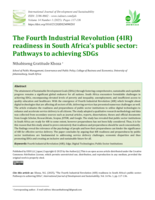 The fourth industrial revolution (4IR) readiness in South Africa’s public sector : Pathways to achieving SDGs