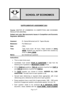 MASTER OF COMMERCE IN COMPETITION AND ECONOMIC REGULATION (Supp)