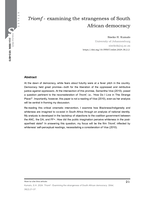 Triomf- examining the strangeness of South African democracy