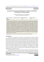 Insecurity in secondary school education : A solution to sustainable development in Northern Nigeria