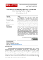 Public primary school teachers' perception towards child abuse reporting practices in Nigeria