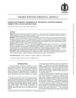 Cultural and linguistic competence in chiropractic university students: Insights from a cross-sectional study