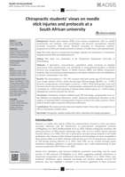 Chiropractic students’ views on needle stick injuries and protocols at a South African university