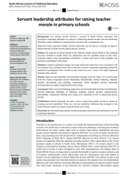 Servant leadership attributes for raising teacher morale in primary schools