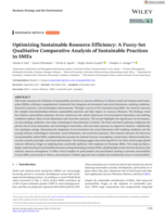 Optimizing sustainable resource efficiency : A fuzzy-set qualitative comparative analysis of sustainable practices in SMEs