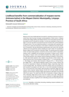 Livelihood benefits from commercialisation of mopane worms (Imbrasia belina) in the Mopani district municipality, Limpopo province of South Africa