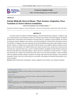 Isizulu biblically derived idioms : Their sentence adaptation, tense variations & socio-cultural assimilation