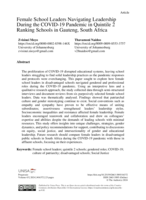 Female school leaders navigating leadership during the COVID-19 pandemic in quintile 2 ranking schools in Gauteng, South Africa