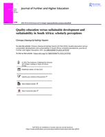 Quality education versus sustainable development and sustainability in South Africa: scholarly perceptions