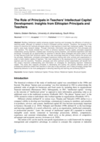The role of principals in teachers' intellectual capital development : Insights from Ethiopian principals and teachers