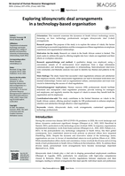Exploring idiosyncratic deal arrangements in a technology-based organisation