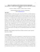 Impact of artificial intelligence in human resource management : a cross-sectional study of travel industry in South Africa