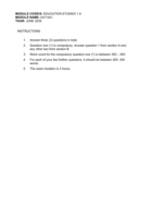 EDUCATION STUDIES 1 A