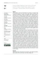  Using a Delphi method in the future of PR and communication global study: South African findings on social impact and PR education
