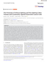 The proteome of African spitting and non-spitting cobra venoms and cytotoxicity against pancreatic cancer cells