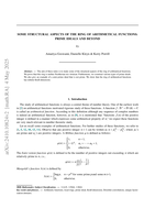 Some structural aspects of the ring of arithmetical functions: Prime ideals and beyond