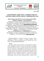 Smartphone addiction as predictors of suicidal bahaviour among undergraduates