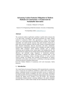 Advancing carbon emission mitigation in modern methods of construction : A framework for sustainable innovation