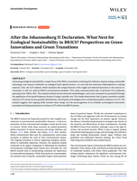 After the Johannesburg II declaration, what next for ecological sustainability in BRICS? Perspectives on green innovations and green transitions