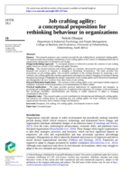 Job crafting agility: a conceptual proposition for rethinking behaviour in organizations